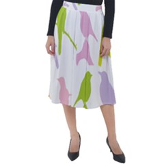 Birds Colourful Background Classic Velour Midi Skirt  by HermanTelo