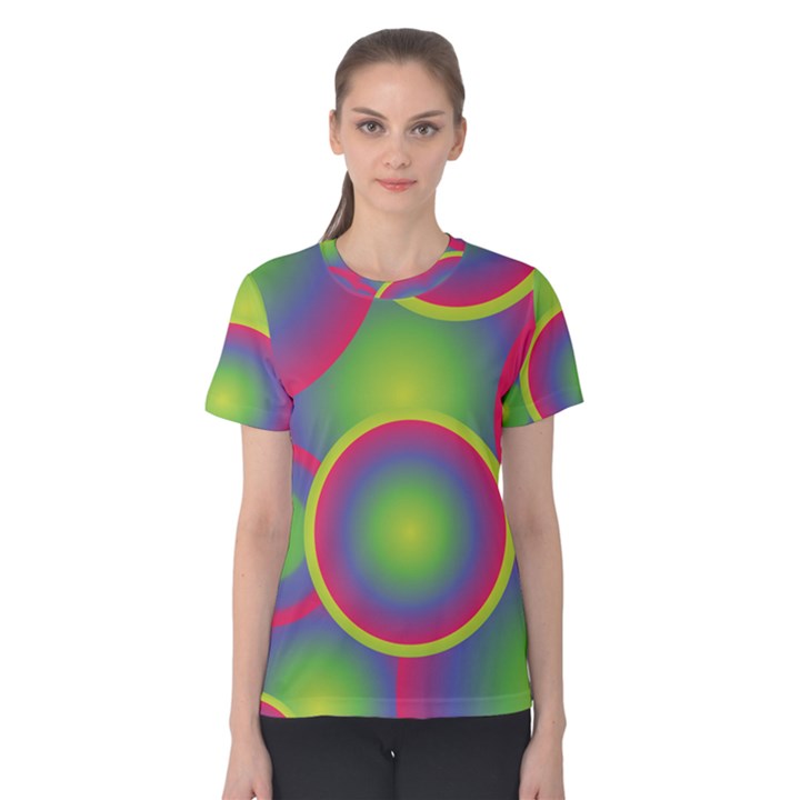 Background Colourful Circles Women s Cotton Tee