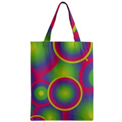 Background Colourful Circles Zipper Classic Tote Bag by HermanTelo