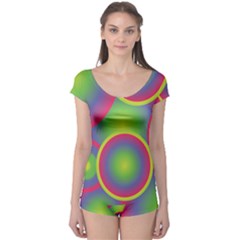 Background Colourful Circles Boyleg Leotard 