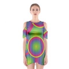 Background Colourful Circles Shoulder Cutout One Piece Dress by HermanTelo