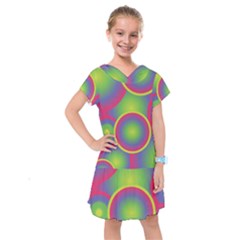 Background Colourful Circles Kids  Drop Waist Dress by HermanTelo