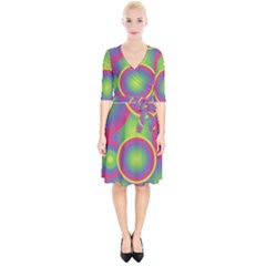 Background Colourful Circles Wrap Up Cocktail Dress by HermanTelo