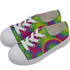 Background Colourful Circles Kids  Low Top Canvas Sneakers by HermanTelo