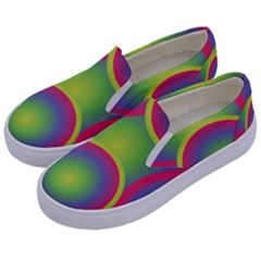 Background Colourful Circles Kids  Canvas Slip Ons