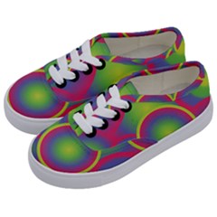 Background Colourful Circles Kids  Classic Low Top Sneakers