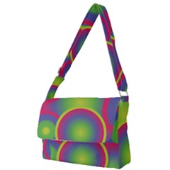 Background Colourful Circles Full Print Messenger Bag