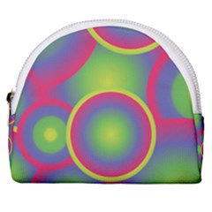 Background Colourful Circles Horseshoe Style Canvas Pouch by HermanTelo