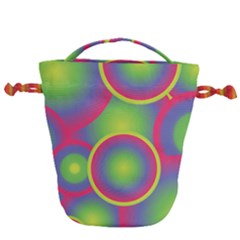 Background Colourful Circles Drawstring Bucket Bag