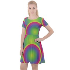 Background Colourful Circles Cap Sleeve Velour Dress  by HermanTelo