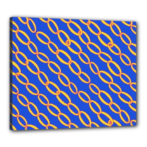 Blue Abstract Links Background Canvas 24  X 20  (stretched)