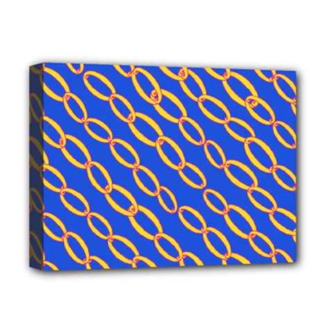 Blue Abstract Links Background Deluxe Canvas 16  X 12  (stretched) 