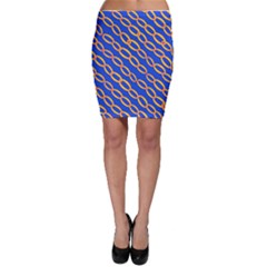 Blue Abstract Links Background Bodycon Skirt by HermanTelo