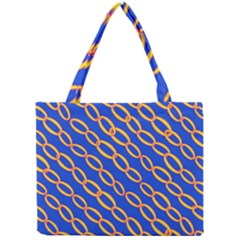 Blue Abstract Links Background Mini Tote Bag