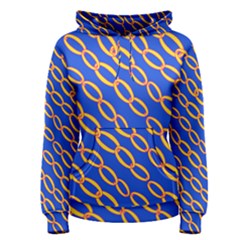 Blue Abstract Links Background Women s Pullover Hoodie by HermanTelo