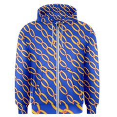 Blue Abstract Links Background Men s Zipper Hoodie by HermanTelo