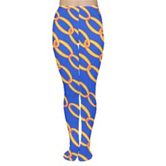 Blue Abstract Links Background Tights