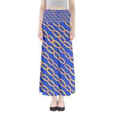 Blue Abstract Links Background Full Length Maxi Skirt