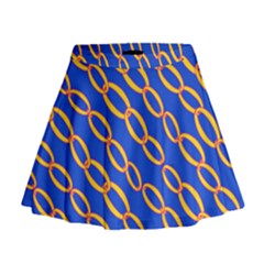 Blue Abstract Links Background Mini Flare Skirt by HermanTelo