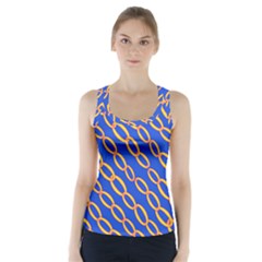 Blue Abstract Links Background Racer Back Sports Top by HermanTelo