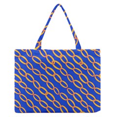 Blue Abstract Links Background Zipper Medium Tote Bag by HermanTelo