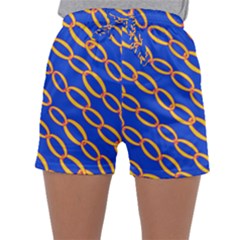 Blue Abstract Links Background Sleepwear Shorts