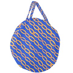 Blue Abstract Links Background Giant Round Zipper Tote