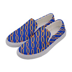 Blue Abstract Links Background Women s Canvas Slip Ons