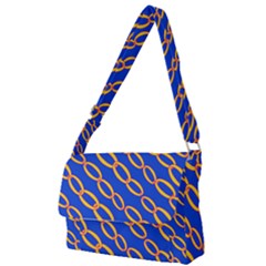 Blue Abstract Links Background Full Print Messenger Bag by HermanTelo