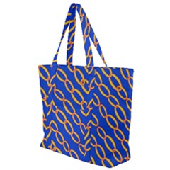 Blue Abstract Links Background Zip Up Canvas Bag