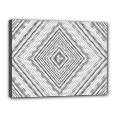 Black White Grey Pinstripes Angles Canvas 16  X 12  (stretched)