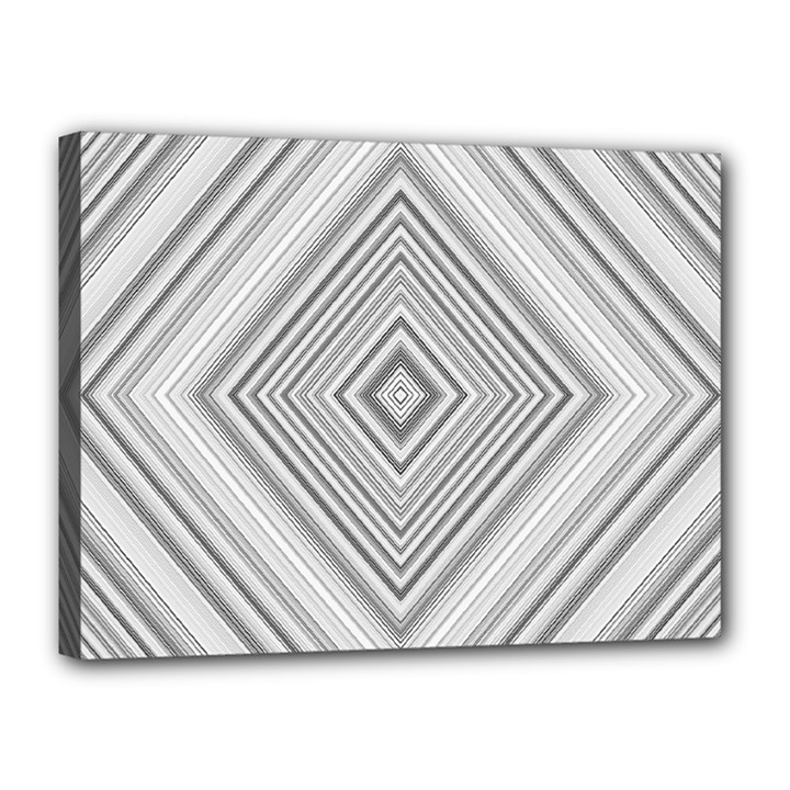 Black White Grey Pinstripes Angles Canvas 16  x 12  (Stretched)