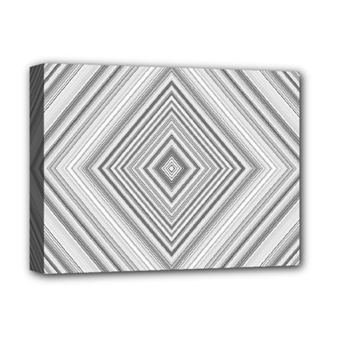 Black White Grey Pinstripes Angles Deluxe Canvas 16  X 12  (stretched) 