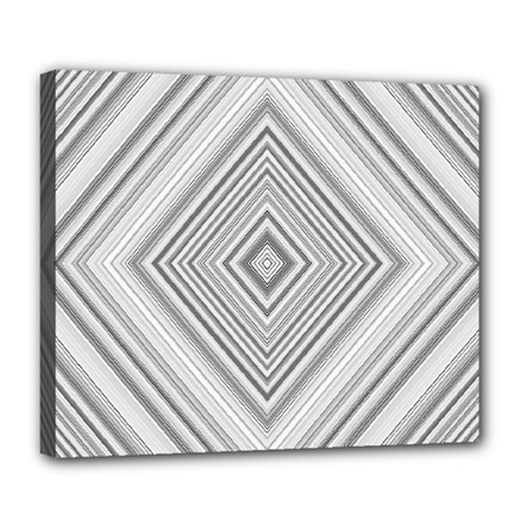 Black White Grey Pinstripes Angles Deluxe Canvas 24  X 20  (stretched) by HermanTelo