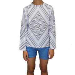 Black White Grey Pinstripes Angles Kids  Long Sleeve Swimwear