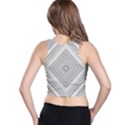 Black White Grey Pinstripes Angles Racer Back Crop Top View2