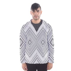 Black White Grey Pinstripes Angles Men s Hooded Windbreaker