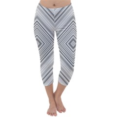 Black White Grey Pinstripes Angles Capri Winter Leggings 