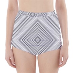 Black White Grey Pinstripes Angles High-waisted Bikini Bottoms