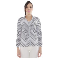 Black White Grey Pinstripes Angles Women s Windbreaker