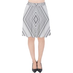 Black White Grey Pinstripes Angles Velvet High Waist Skirt