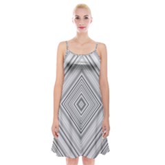 Black White Grey Pinstripes Angles Spaghetti Strap Velvet Dress