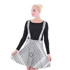 Black White Grey Pinstripes Angles Suspender Skater Skirt by HermanTelo