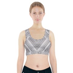 Black White Grey Pinstripes Angles Sports Bra With Pocket