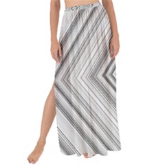 Black White Grey Pinstripes Angles Maxi Chiffon Tie-up Sarong