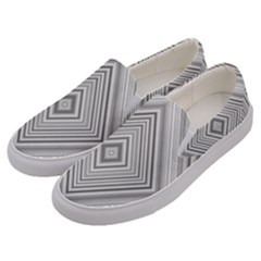 Black White Grey Pinstripes Angles Men s Canvas Slip Ons by HermanTelo