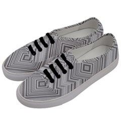 Black White Grey Pinstripes Angles Men s Classic Low Top Sneakers