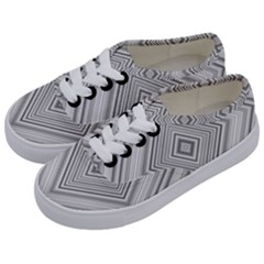 Black White Grey Pinstripes Angles Kids  Classic Low Top Sneakers by HermanTelo