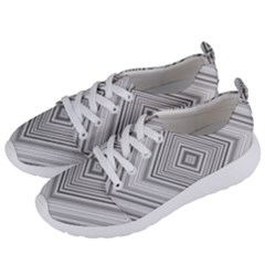 Black White Grey Pinstripes Angles Women s Lightweight Sports Shoes by HermanTelo