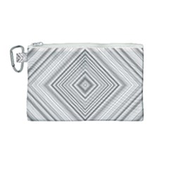 Black White Grey Pinstripes Angles Canvas Cosmetic Bag (medium)